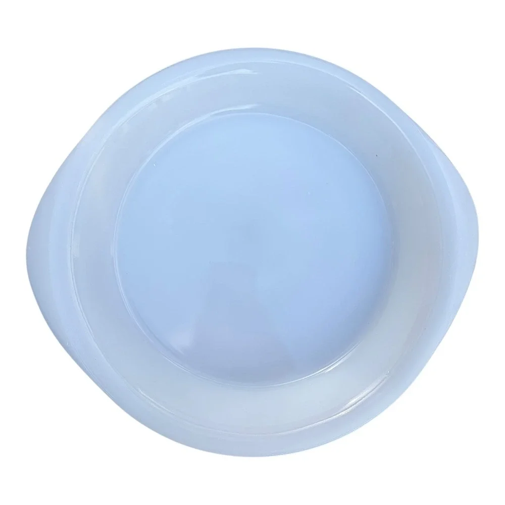 Vintage Glasbake J513 10 Inch Round Baking Pan Milk Glass White Made in USA